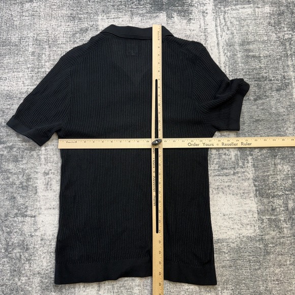 Abercrombie & Fitch Polo Men Medium Black Johnny Collar Stitch Knit Resort Party - Picture 6 of 8